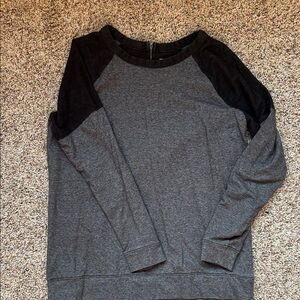 LOFT Charcoal and Black Pullover